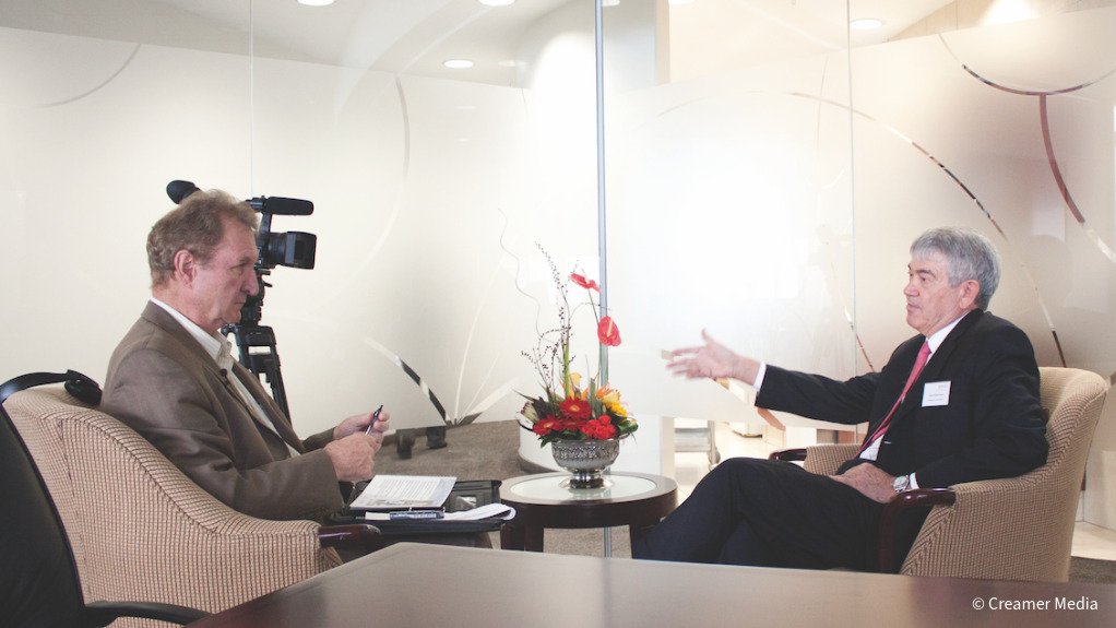 Flashback to Brian Gilbertson (right) being interviewed by Mining Weekly editor Martin Creamer.