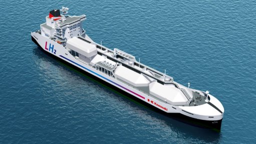 An artist's illustration of the liquid hydrogen carrier