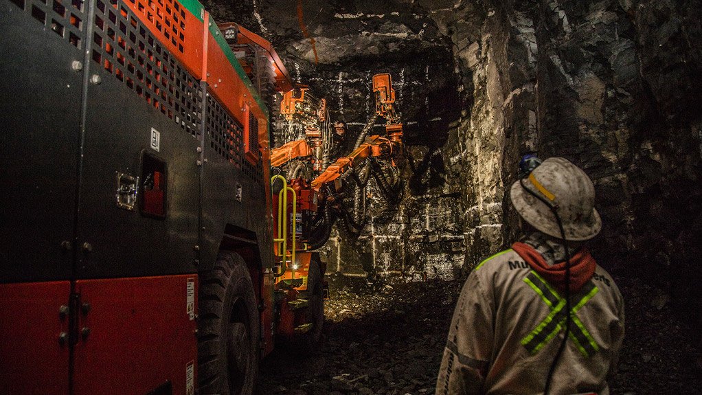 Cementation Africa’s core activity of opening up ore reserves and underground infrastructure is reflected in the precise drilling of a development end under the watchful eye of an assistant