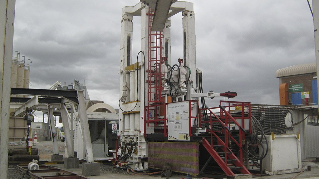 Cementation Africa completes surface raise drilling installations to create underground-to-surface ventilation shafts, using directional drilling accuracy over depths of up to 1 000 m to precisely hole pilot shafts before reaming large diameter openings