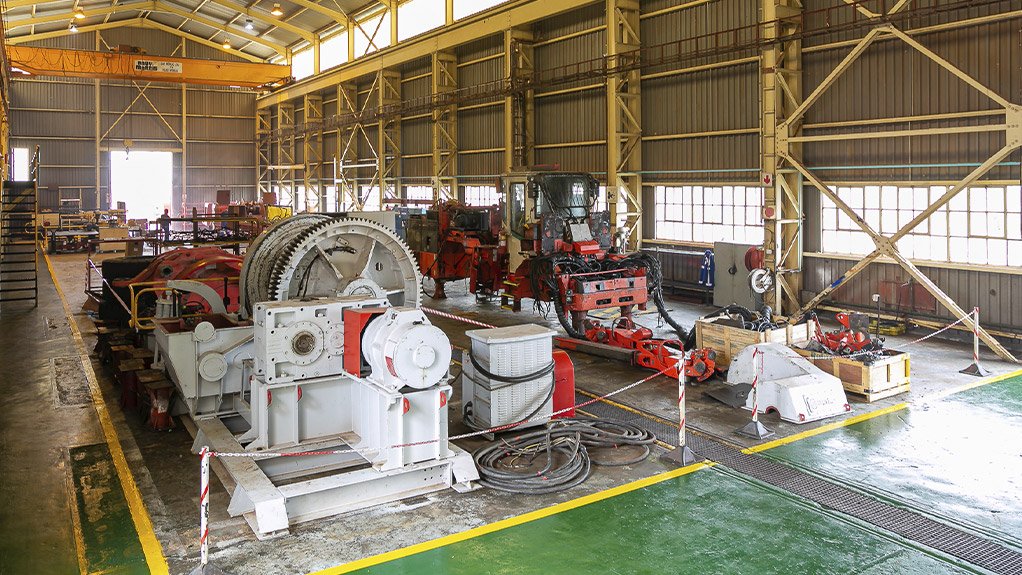 Cementation Africa’s Bentley Park facility houses its Training Academy, strategic equipment warehousing and specialist refurbishment workshop, where underground machines are rebuilt with OEM involvement and warranty support, complemented by a dedicated field services rigging team