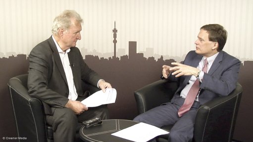 Flashback to CPM Group's Jeffrey Christian (right) being interviewed by Mining Weekly's Martin Creamer.