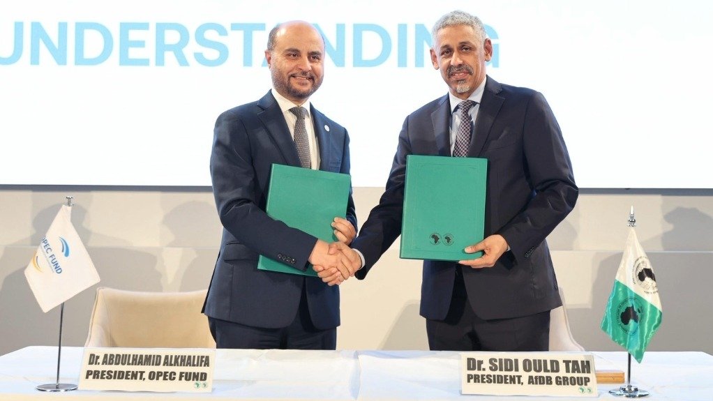 OPEC Fund president Dr Abdulhamid Alkhalifa and AfDB president Dr Sidi Ould Tah