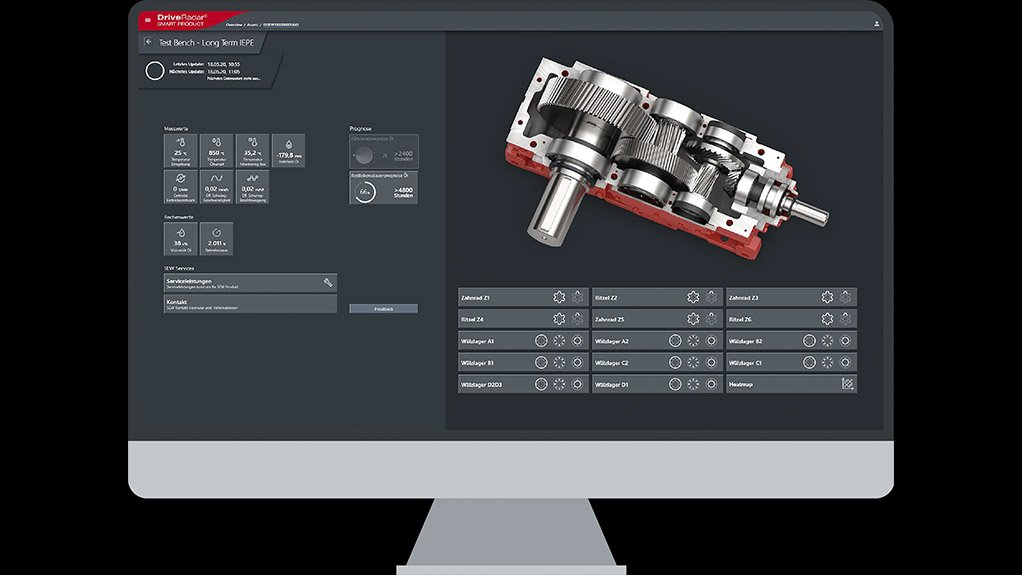 The SEW-EURODRIVE DriveRadar condition-monitoring interface provides clear real-time visibility of drive system health