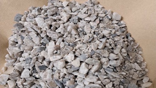 Crushed whole rock pegmatite