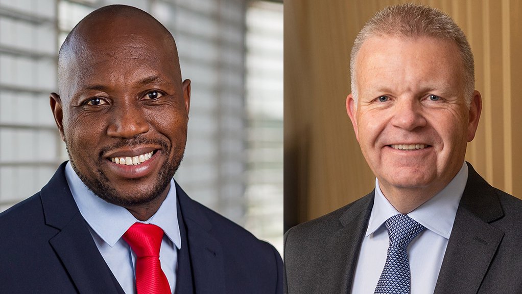 Sasol CEO Simon Baloyi (left) and Valterra Platinum CEO Craig Miller.