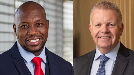 Sasol CEO Simon Baloyi (left) and Valterra Platinum CEO Craig Miller.