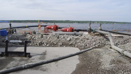 Image of two pumps deployed on a mine site