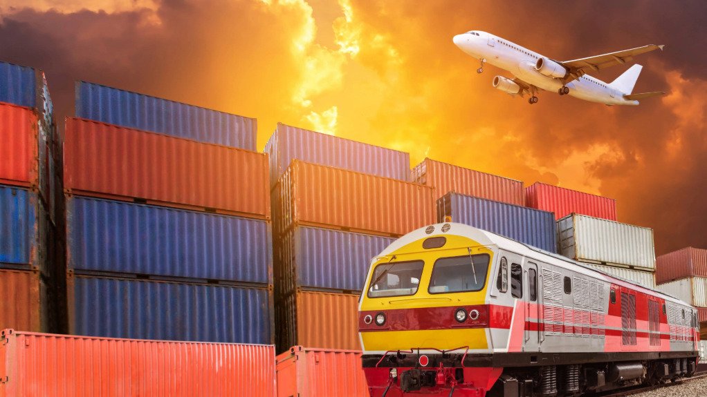 A general image of an aeroplane and a port terminal