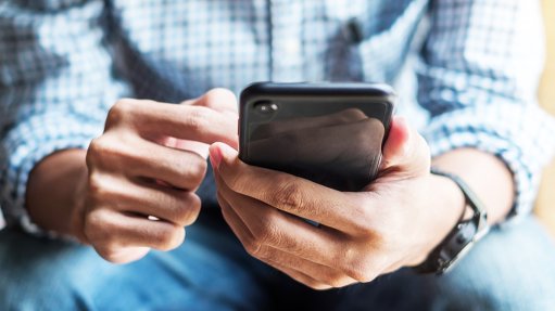 Man using a smartphone