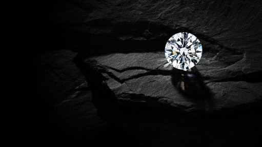 Diamond on a black background