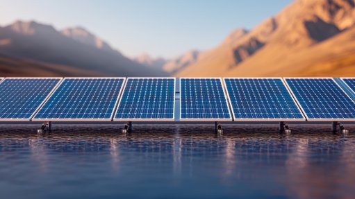 Image of a floating solar array