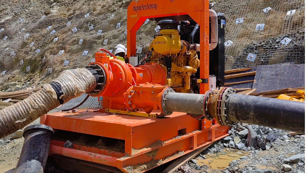 A Godwin pump on site in Namibia