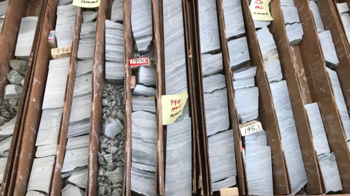 Lithium/boron drill core from the Rhyolite Ridge project
