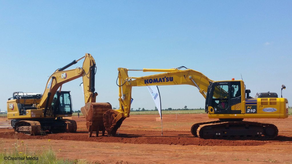 Construction machines at the site of the new Soufflet Malt facility in Midvaal