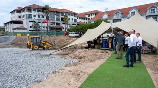 Canal Plaza sod-turning event