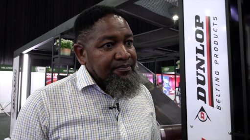  Dunlop Belting CEO Mbuso Thabethe talks to Engineering News & Mining Weekly at Investing in African Mining Indaba in Cape Town.
