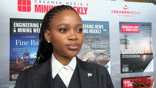 Botswana Minerals and Energy Minister Bogolo Joy Kenewendo talks to Engineering News & Mining Weekly at Investing in African Mining Indaba in Cape Town