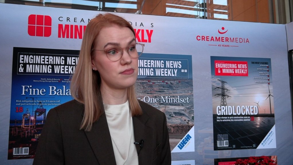 Wärtsilä GM: Market & Financial Analysis, Decarbonisation Services Ella Teperi talks to Engineering News & Mining Weekly at Investing in African Mining Indaba in Cape Town.