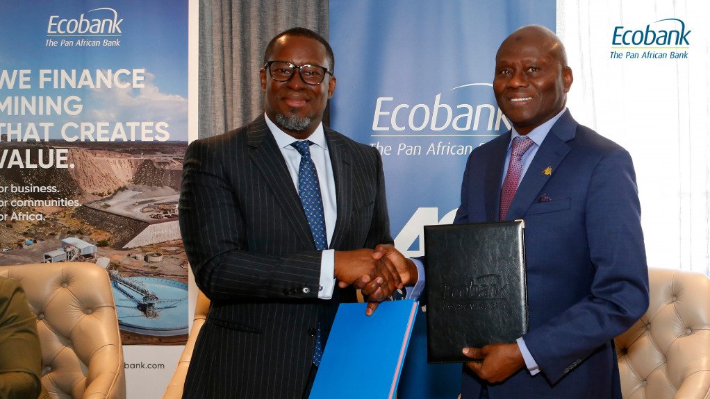 Ecobank Sierra Leon MD Sebastian Ashong-Katai and Sierra Rutile chairperson Mohammed Cole
