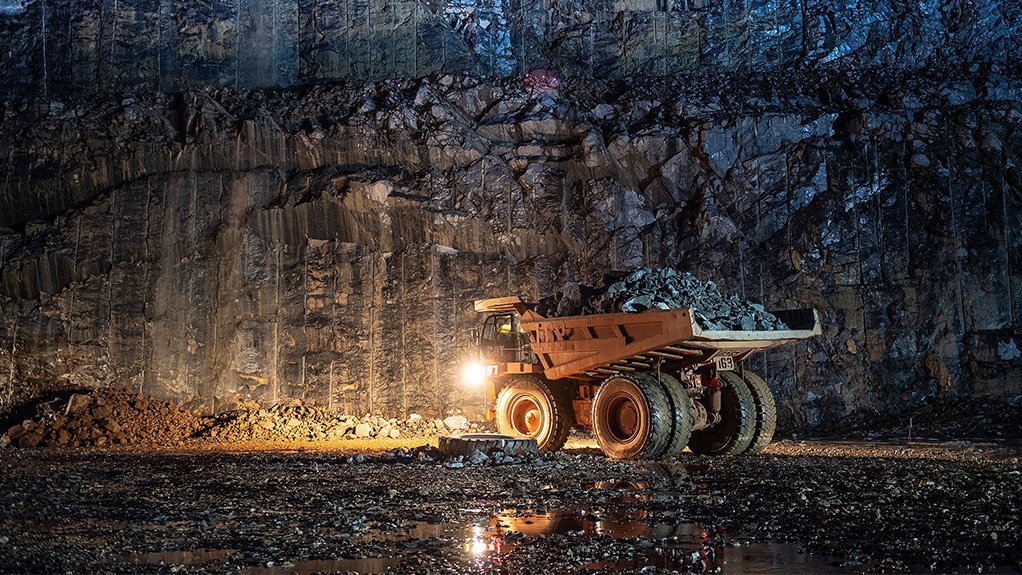 Mine truck at a gold mine in Ghana