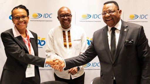 From left, IDC CEO Mmakgoshi Lekhethe, Trade, Industry and Competition Minister Parks Tau, FPI DG Herve Claude Ntumba Batukonke.