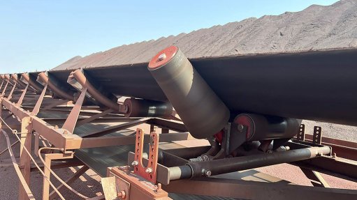 Image of Tru-Trac trackers on a conveyor belt