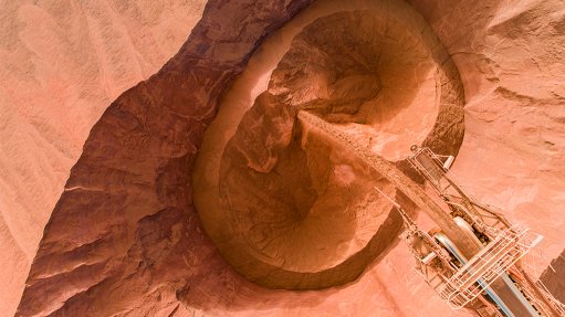 An iron-ore stockpile