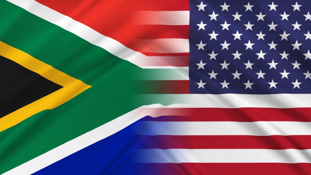 The South African and US flags