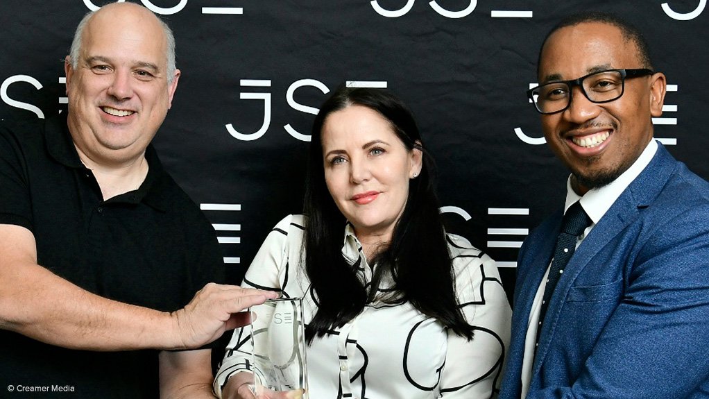 Jan Nelson, Shirley Hayes and JSE's Sam Mokorosi at Copper 360 listing on JSE in 2023.