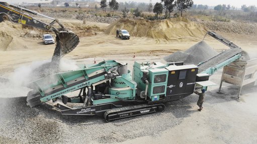 Image of a Pilot Crushtec TwisterTrac unit on site
