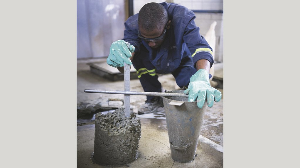 The concrete slump test demonstrates the improved workability achieved with Chryso® CWA Liquid 200 admixture