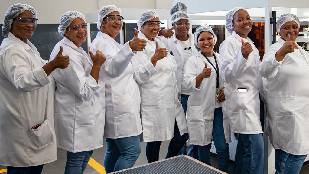 Ener-G-Africa's all-female solar panel assembly team