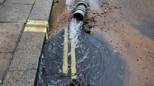 An image of damaged water infrastructure