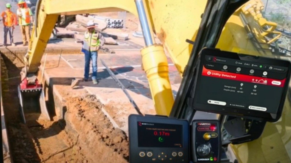 The system automatically stops excavator bucket movement when subsurface utilities are detected during active excavation