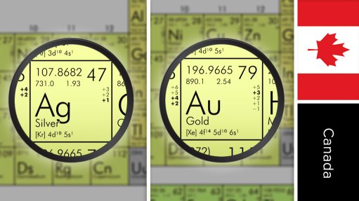 Image of Canada flag and periodic table symbols for gold and silver