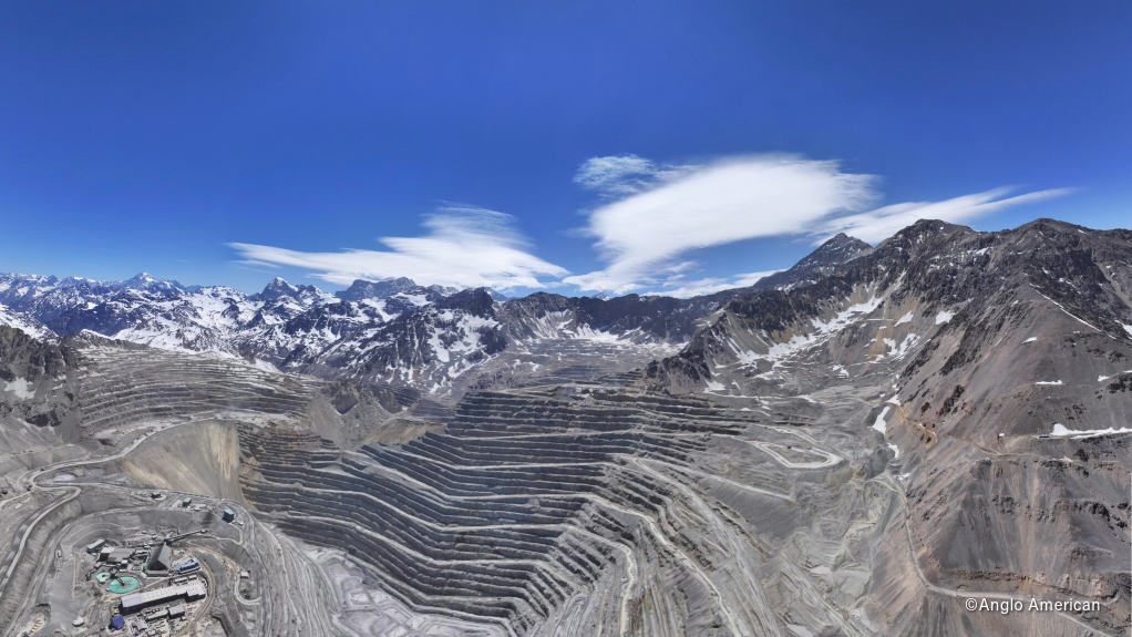 Aerial view of Los Bronces