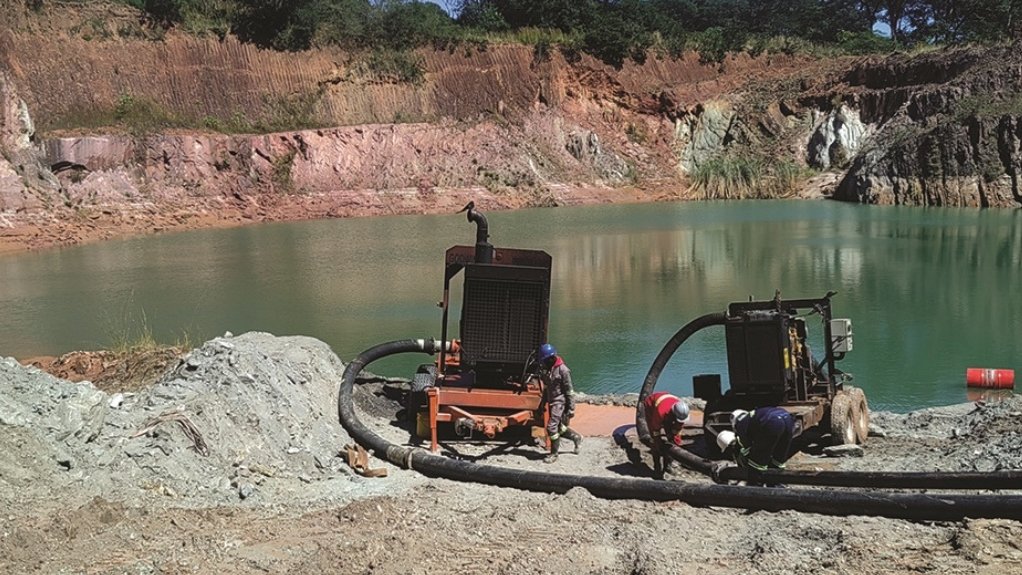 Godwin pump on mining site