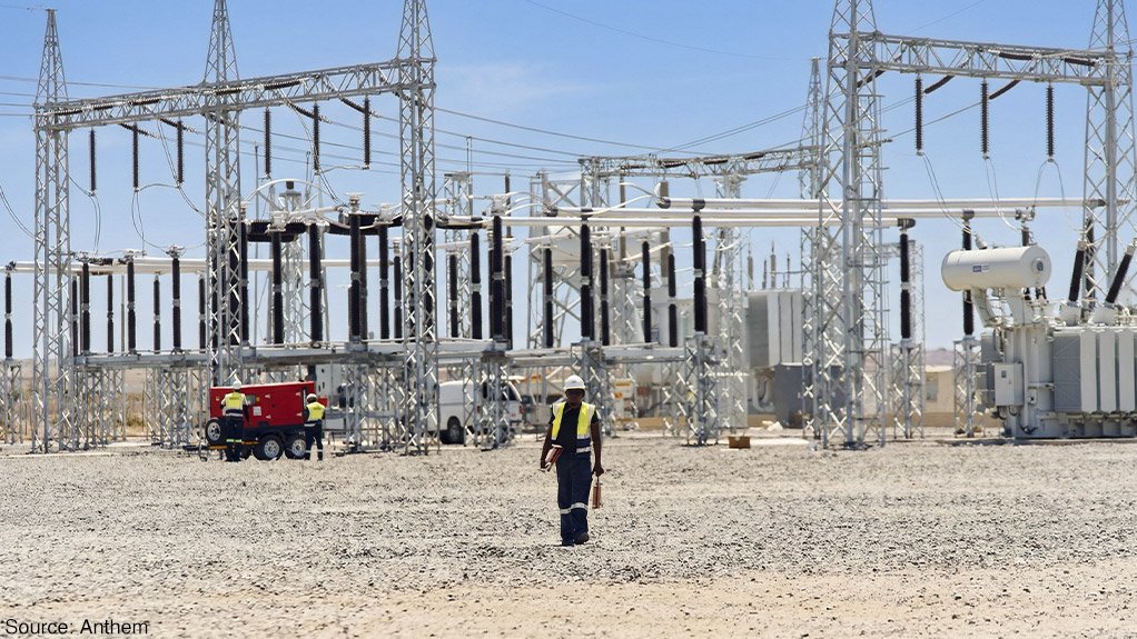 GRID UNLOCKED: Renewable energy company Anthem recently announced the energisation of the Gamma B Main Transmission Substation (MTS) pictured here. Built on the border of the Northern and Western Cape provinces, the Gamma B MTS has been integrated into the National Transmission Company South Africa’s network. It provides the infrastructure needed to feed electricity that will be produced from Anthem’s 420 MW Northern Cluster wind farm into the grid. The wheeled electricity is contracted to Rio Tinto’s Richards Bay Minerals, Sibanye-Stillwater, and NOA Group Trading.
