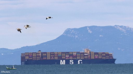 An MSC cargo ship