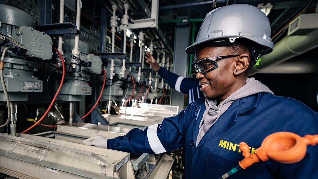 Agnes Modiga at Mintek's rare earths pilot plant.