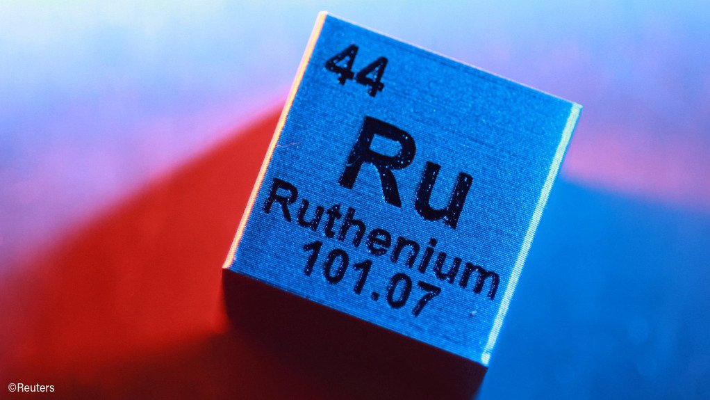 A block showing ruthenium on the periodic table