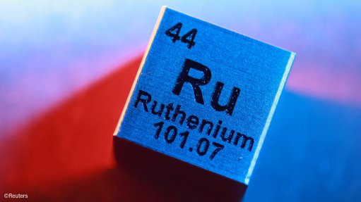A block showing ruthenium on the periodic table