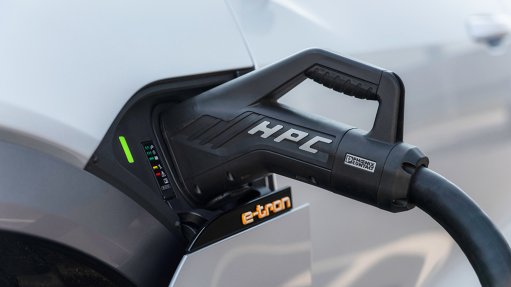 An EV being charged