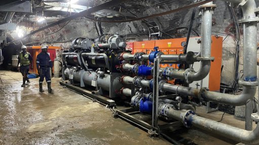 a skid-mounted air-cooling system developed by BBE deployed into a deep mine