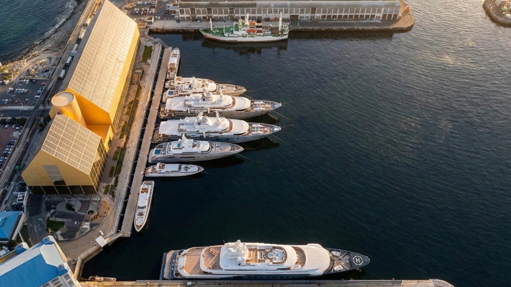 A rendering of the proposed superyacht marina