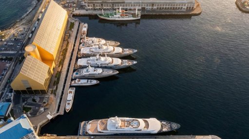 A rendering of the proposed superyacht marina