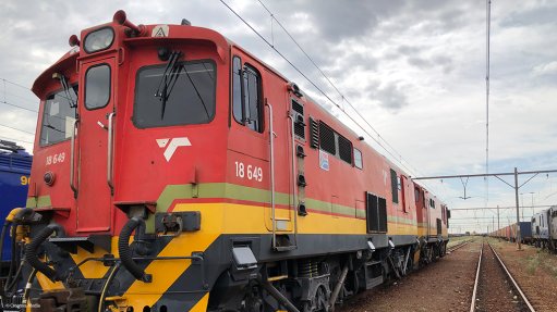 An image of Transnet freight rail locomotives 