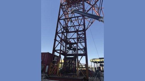 The Mindola sinking headgear and skeleton structure during early-stage structural works on site