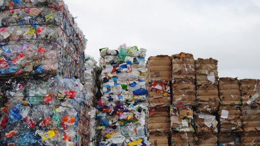 Plastic packaging baled for recycling